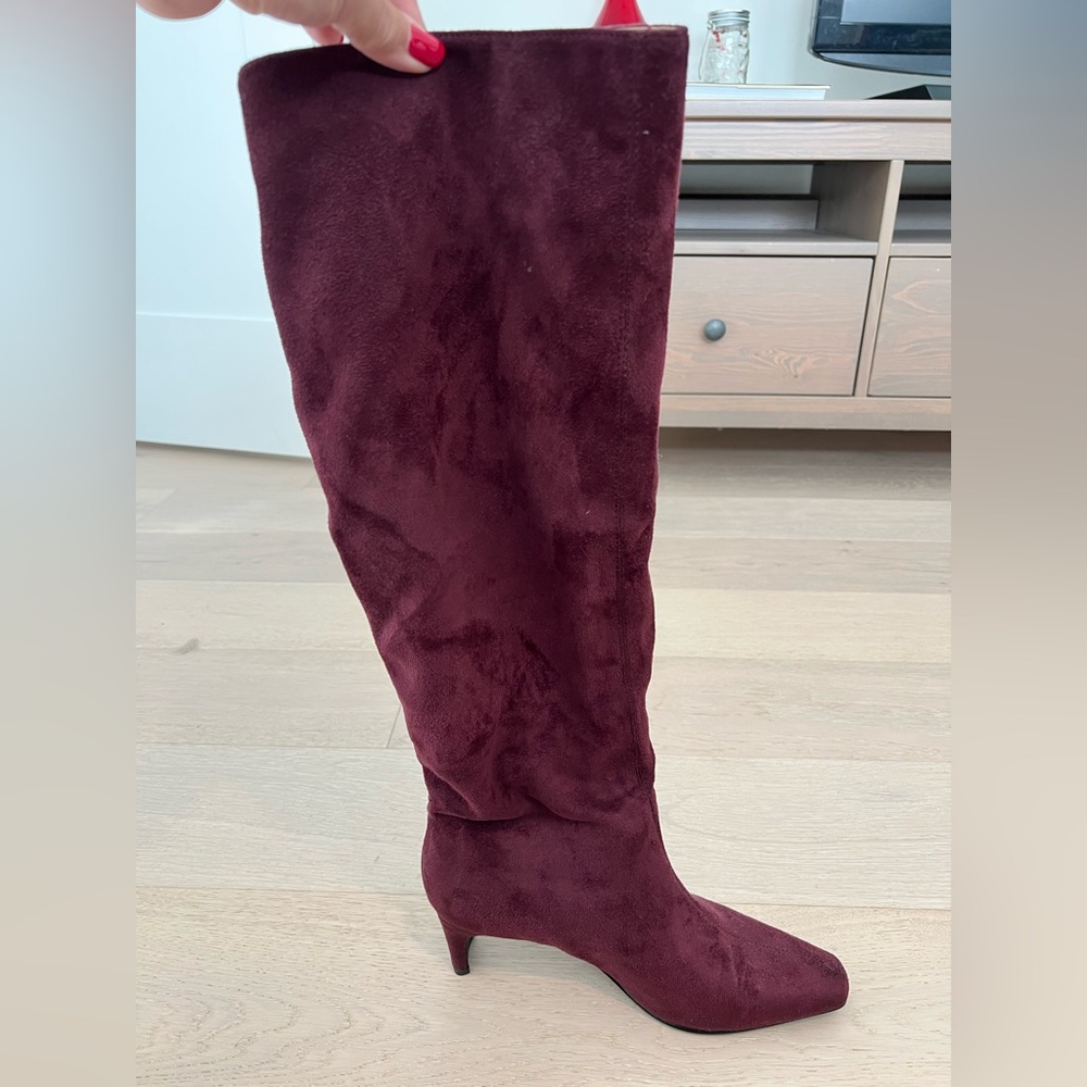 Banana Republic Deep Burgundy Slouchy Heeled Boots - Picture 4 of 5